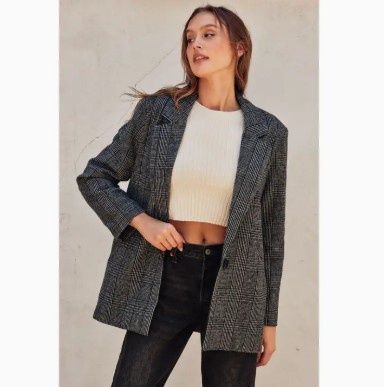 Checks Out Boyfriend Blazer