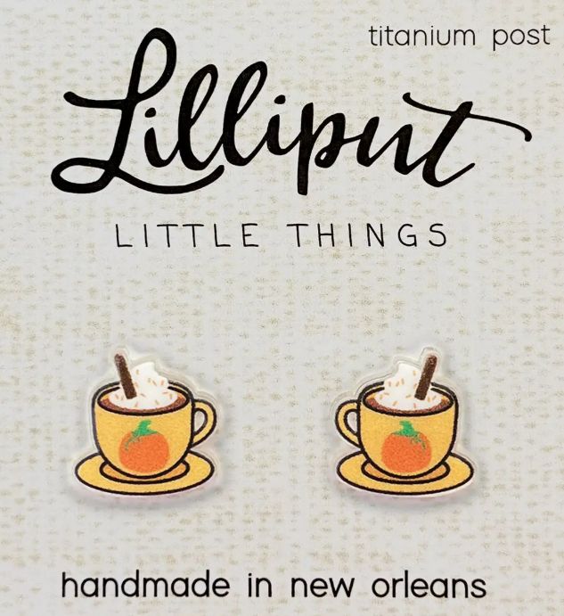 Lilliput Little Things Pumpkin Spice Latte Fall Earrings