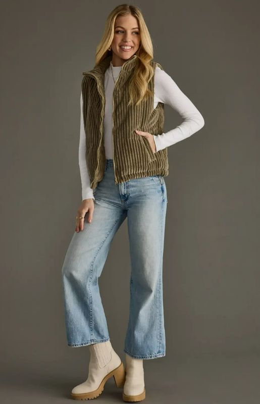 Olive Corduroy Vest