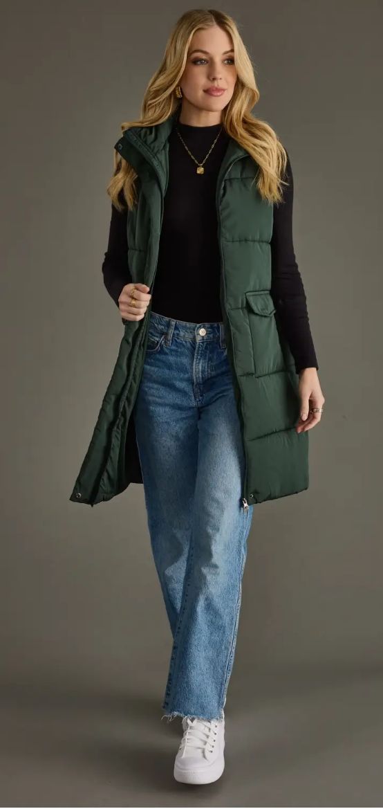 Dark Green Long Vest