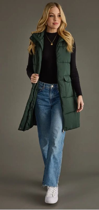 Dark Green Long Vest