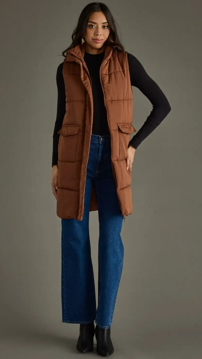 Brown Long Vest