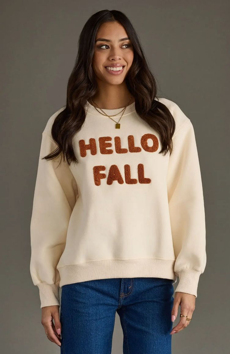 Cream Hello Fall Sweatshirt