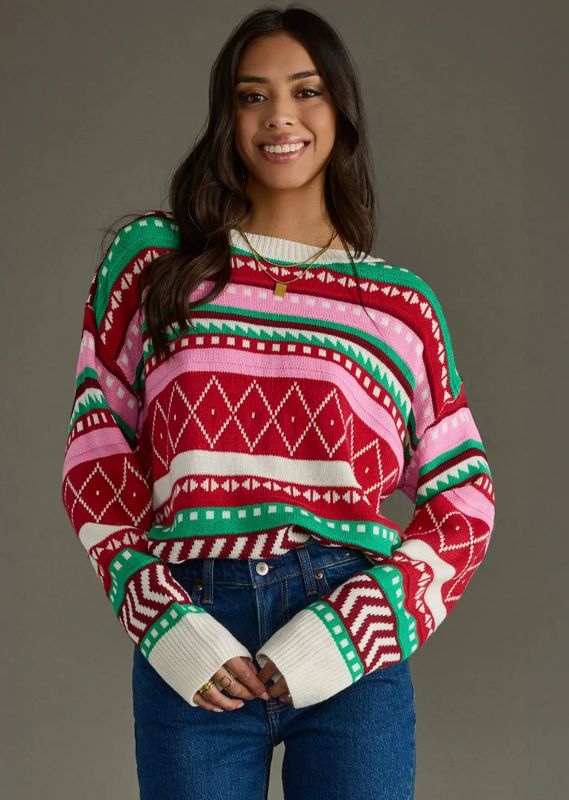 Multicolored Winter Pattern Sweater