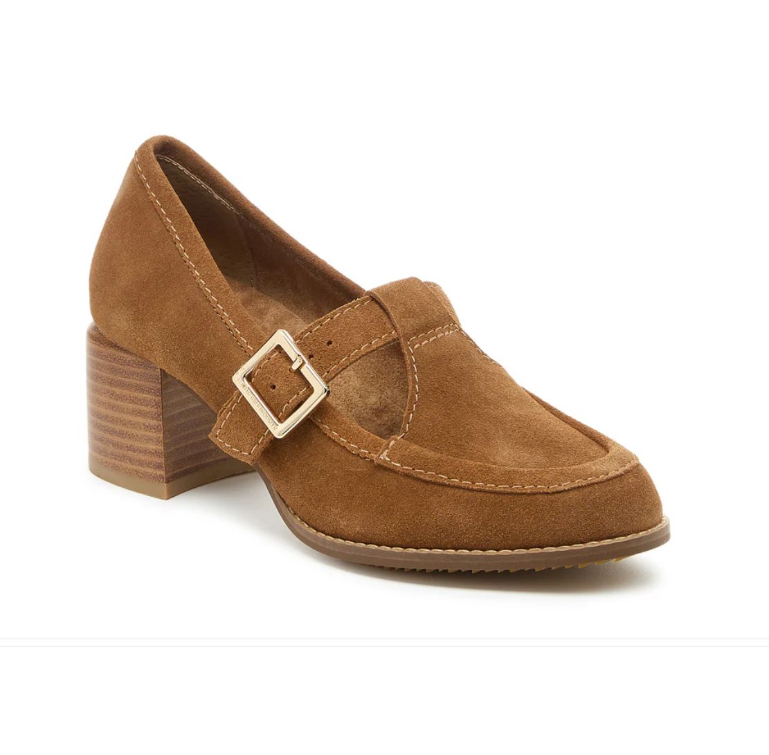 Kelsi Dagger Caleb Honey T-Strap Mary Jane Heel (Honey Suede)