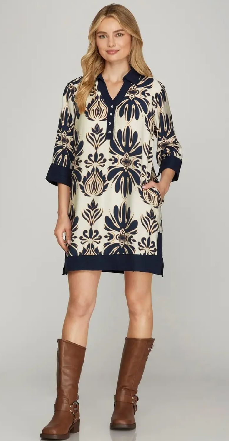 Printed Mini Dress