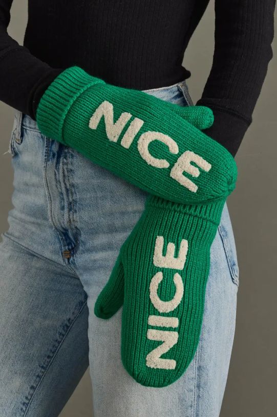 Nice Knit Mittens (Green)
