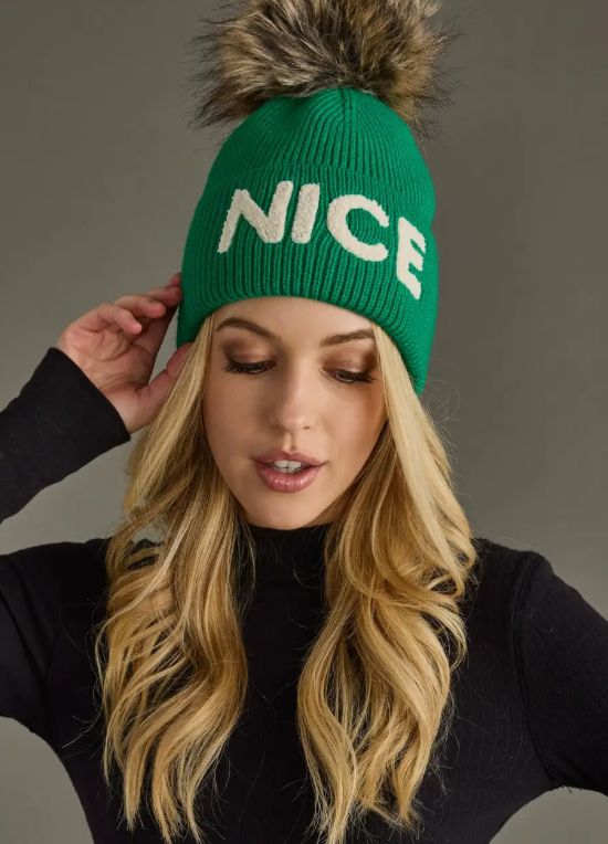 Nice Knit Pom Hat (Green)