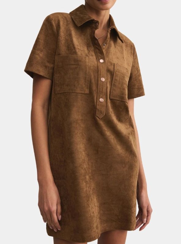 Z Supply Sydney Suede Mini Dress (Coconut)