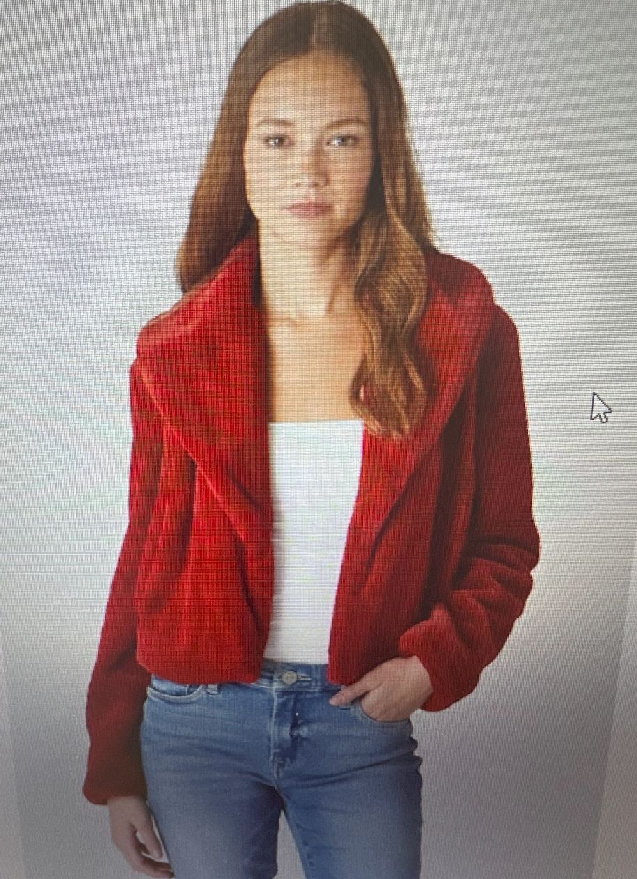 BlankNYC Faux Fur Jacket (Red)
