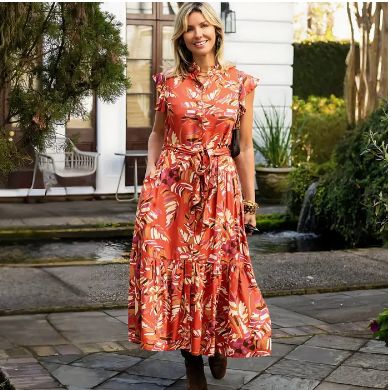La Mer Luxe Cassie Midi Dress (Sienna Jungle)