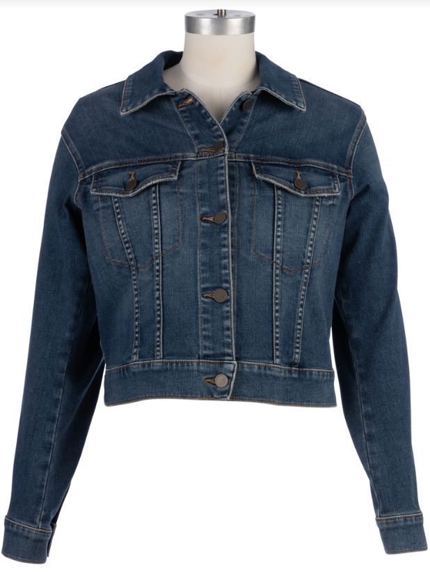 KUT from the Kloth Julia Crop Denim Jacket w/Drop Shoulder