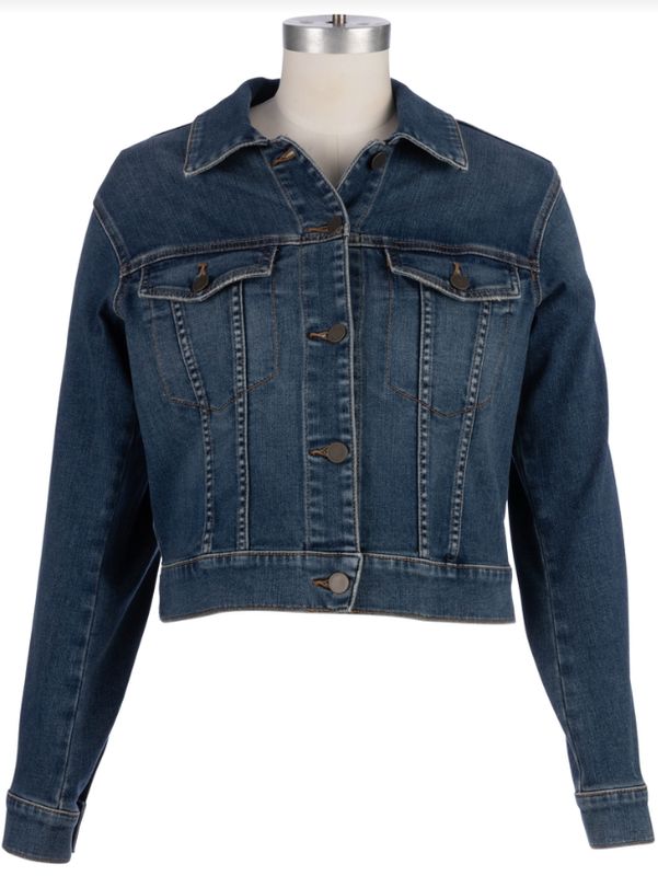 KUT from the Kloth Julia Crop Denim Jacket w/Drop Shoulder