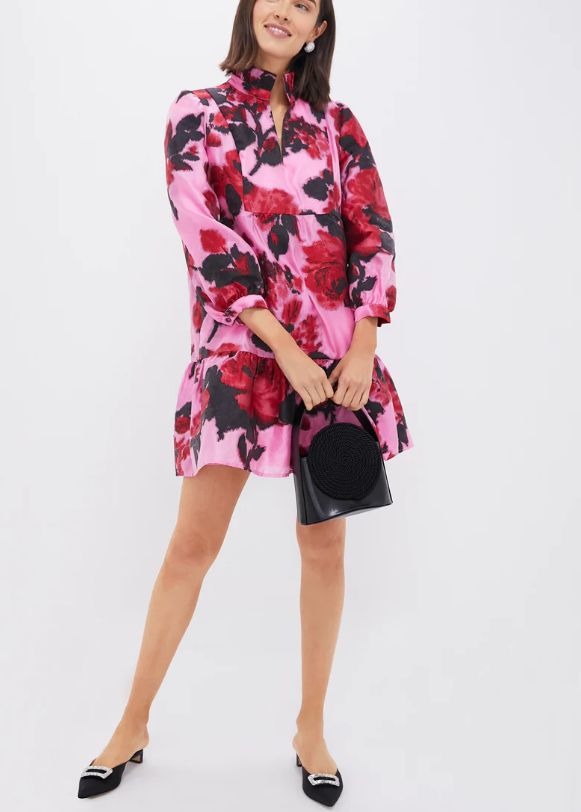 Cerise Blossom Jacquard Palmerston Dress