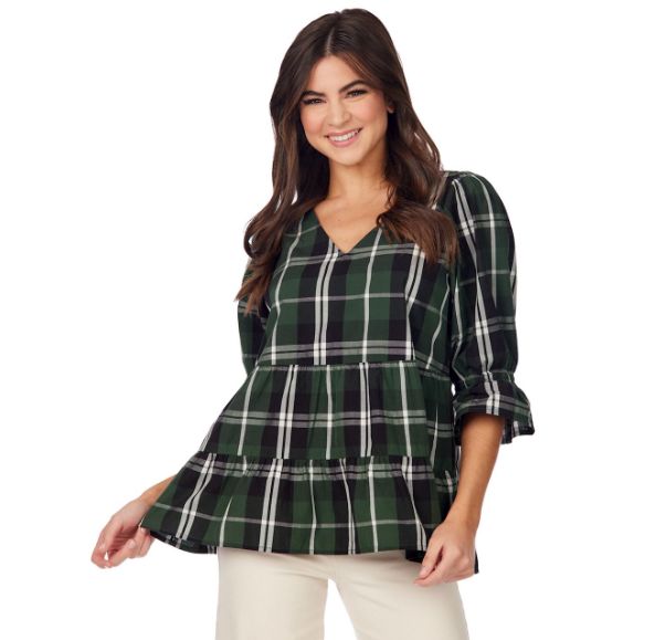 Green Ashford Plaid Top