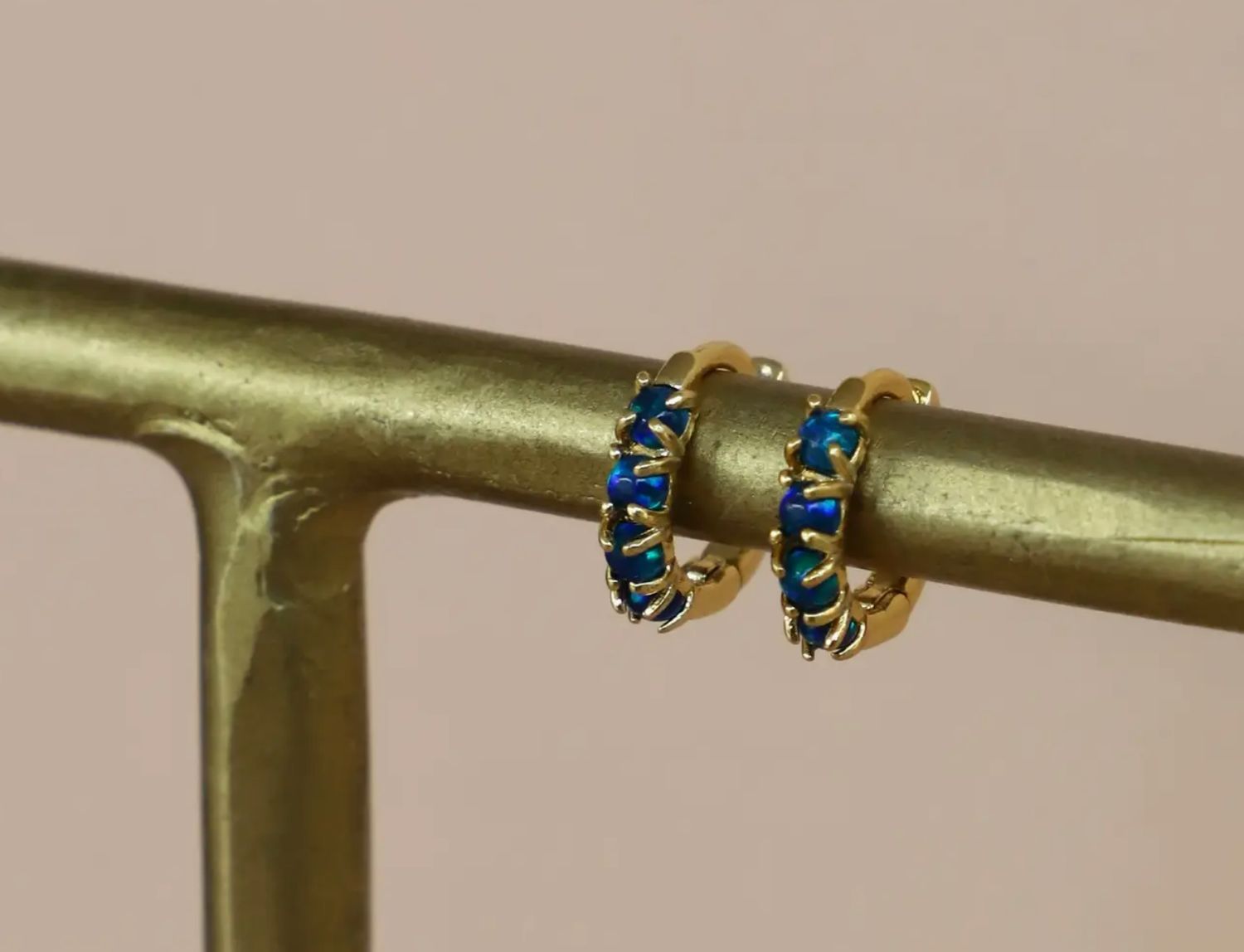 Katie Waltman Dark Blue Opal Mini Hoops
