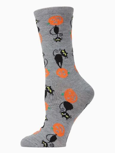 Memoi Pumpkin Cat Crew Socks