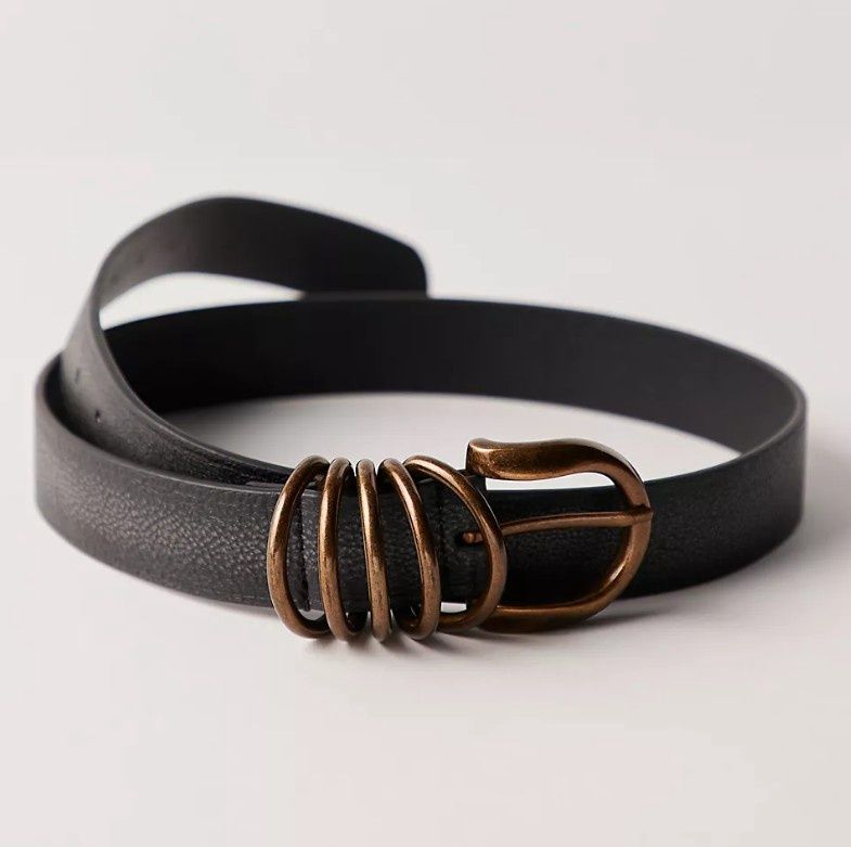 Free People Rori Leather Belt (Black)