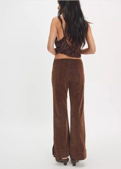 Free People We The Free Glow Up Vegan Suede Pants (Shaved Chocolate)