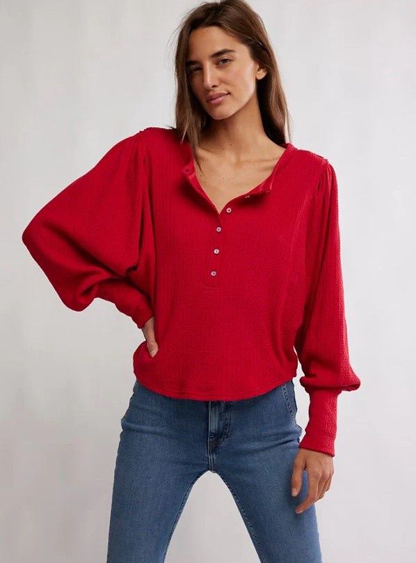 Free People Quinn Knit Top (Salsa)