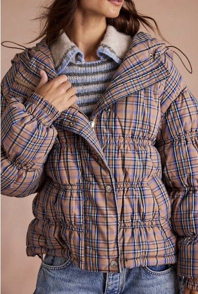 Free People Party Of One Puffer Jacket (Tan Combo)