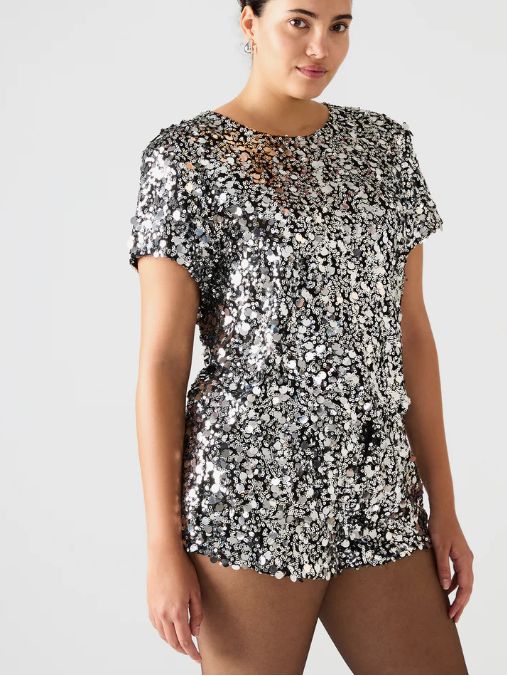 Steve Madden Cressa Top Silver