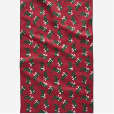 Geometry Merry Boots Tea Towel