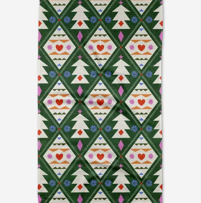 Geometry Nordic Christmas Tea Towel