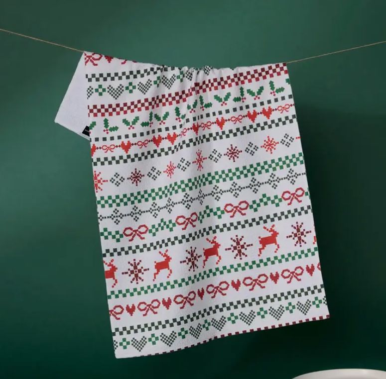 Geometry Ugly Sweater Tea Towel