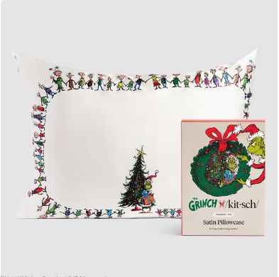 The Grinch X Kitsch Satin Pillowcase in Whoville (Standard)