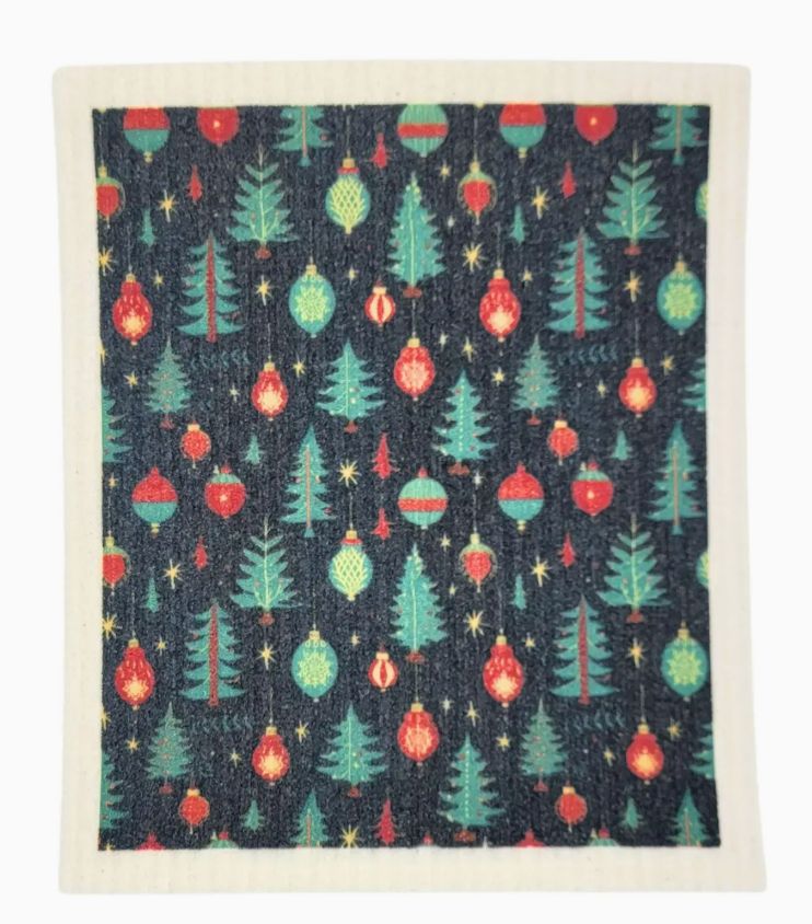 Driftless Studios Christmas Trees &amp; Ornaments Dishcloth