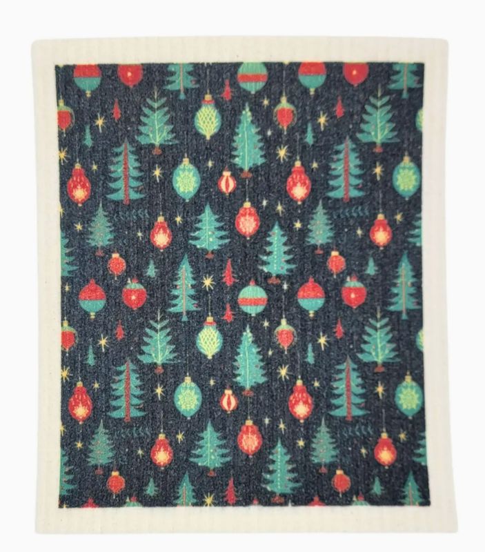 Driftless Studios Christmas Trees &amp; Ornaments Dishcloth