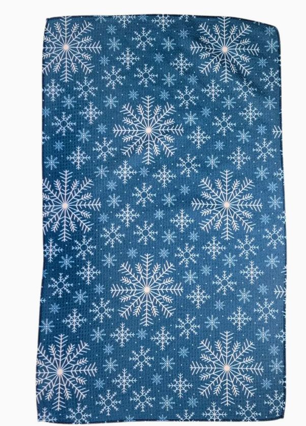 Driftless Studios Winter Snowflake Waffle Kitchen Tea Towel