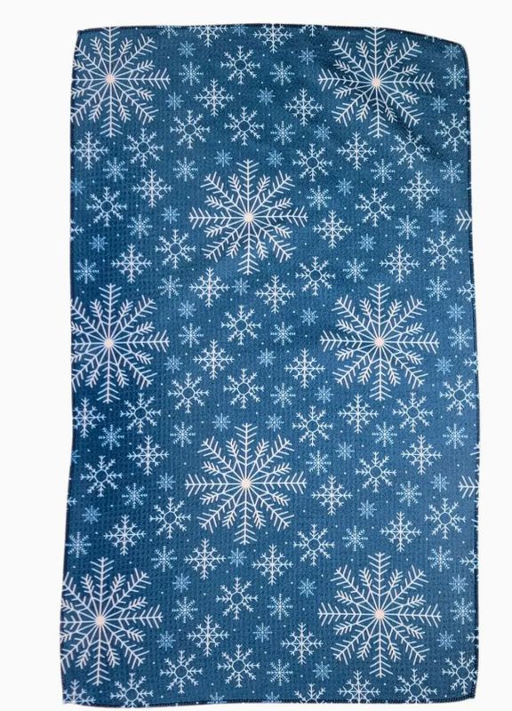 Driftless Studios Winter Snowflake Waffle Kitchen Tea Towel