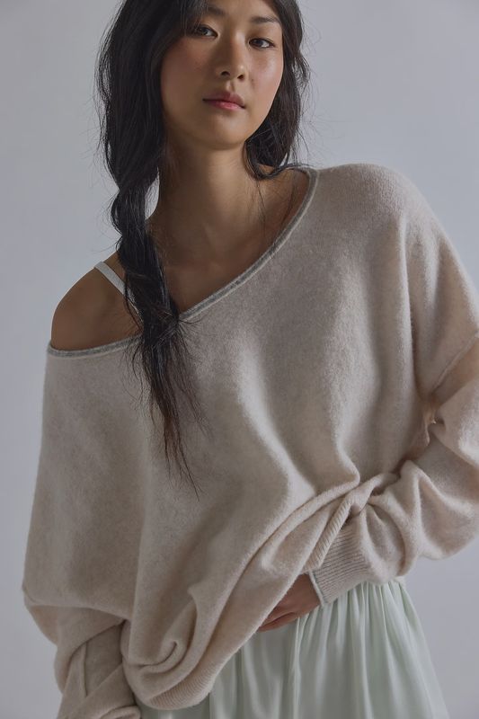 Free People Ivory Combo Sweater