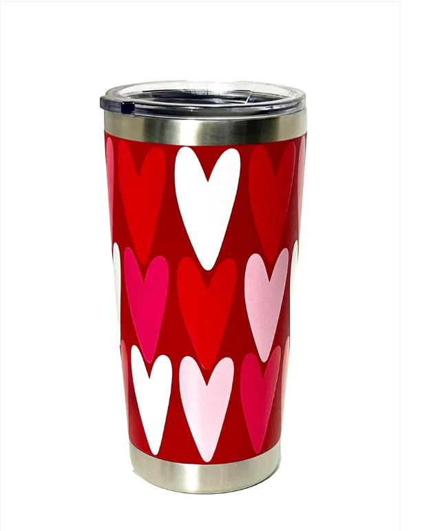 Pink Hearts 20 oz Tumbler