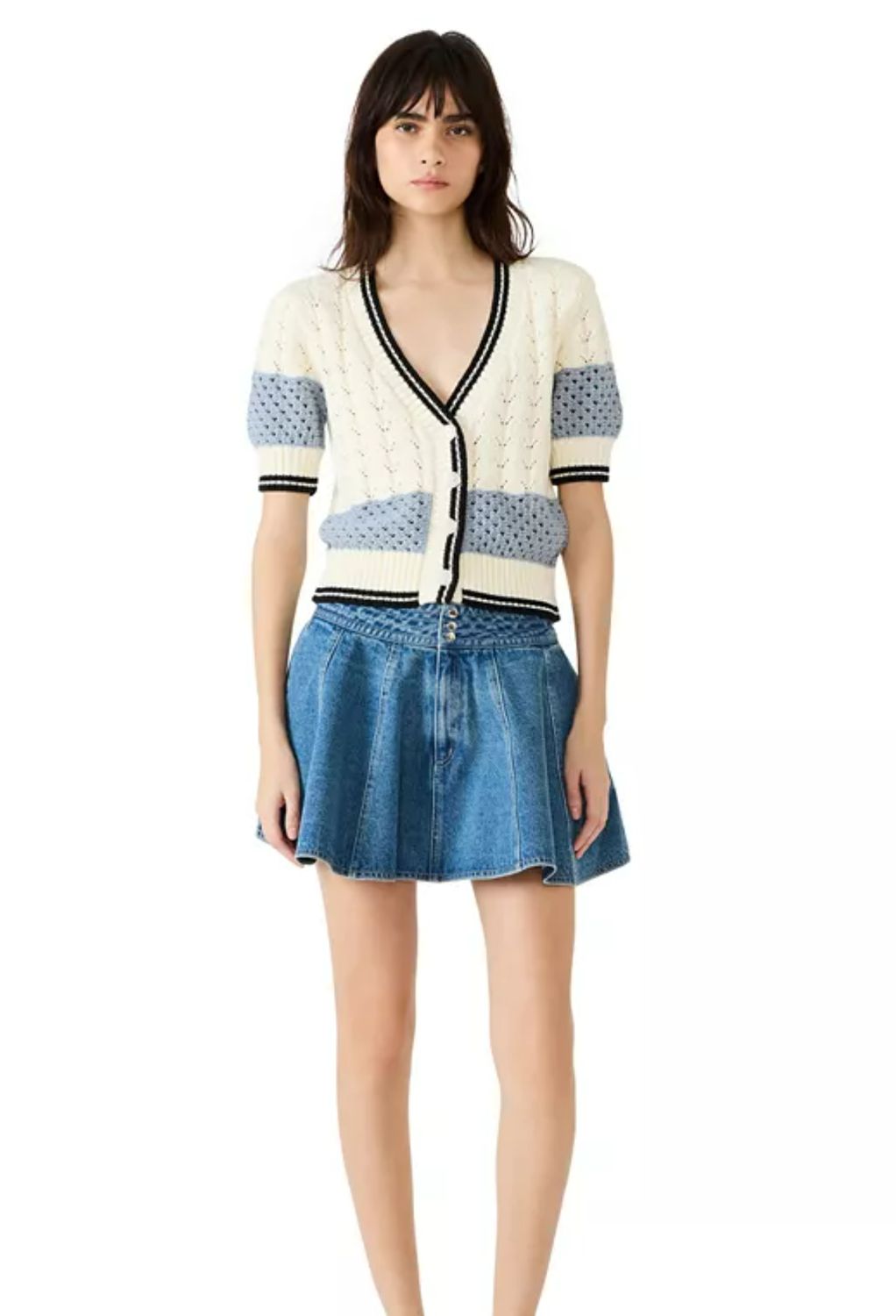 Steve Madden Fiona Sweater Cardigan (Blue)