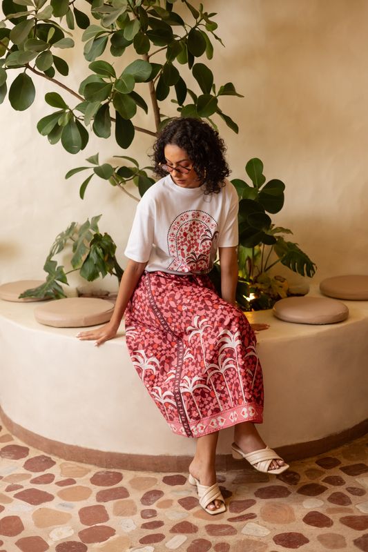 Emily Lovelock Cecil Skirt (Cranberry Juice)