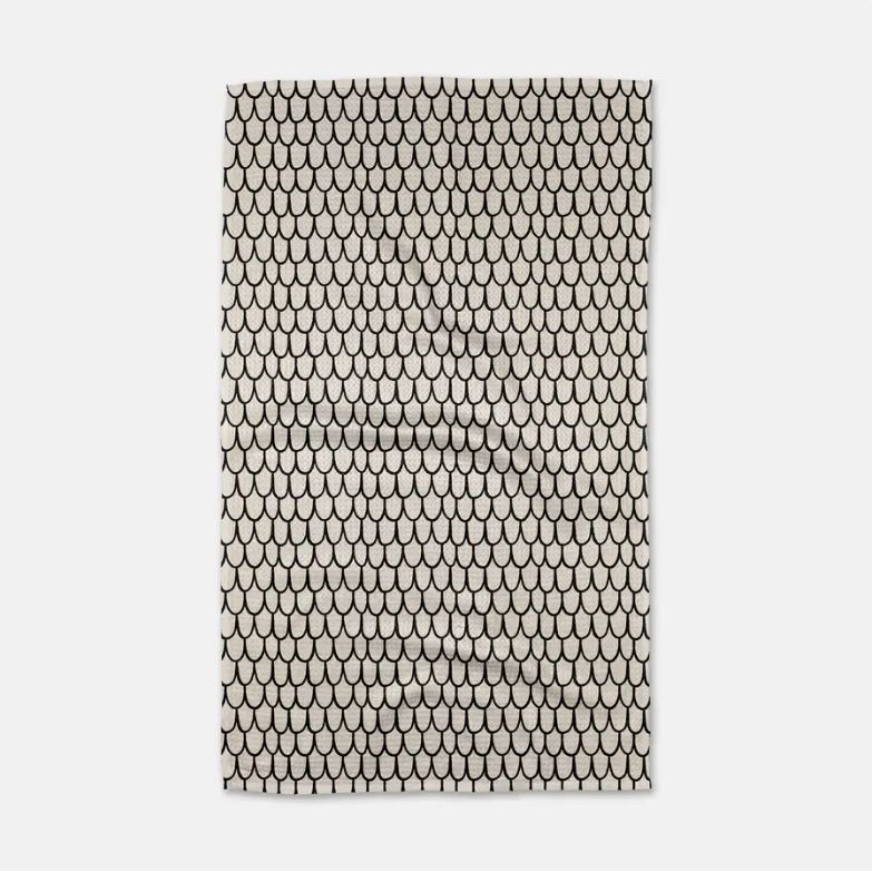 Geometry Fish Scale Scribble Tea Towel