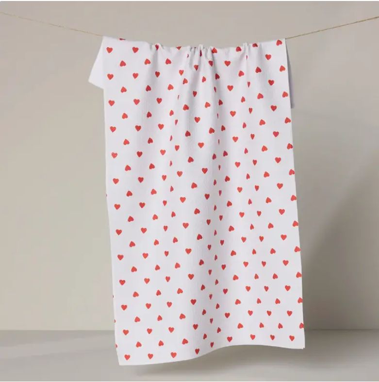 Geometry Baby Hearts Tea Towel