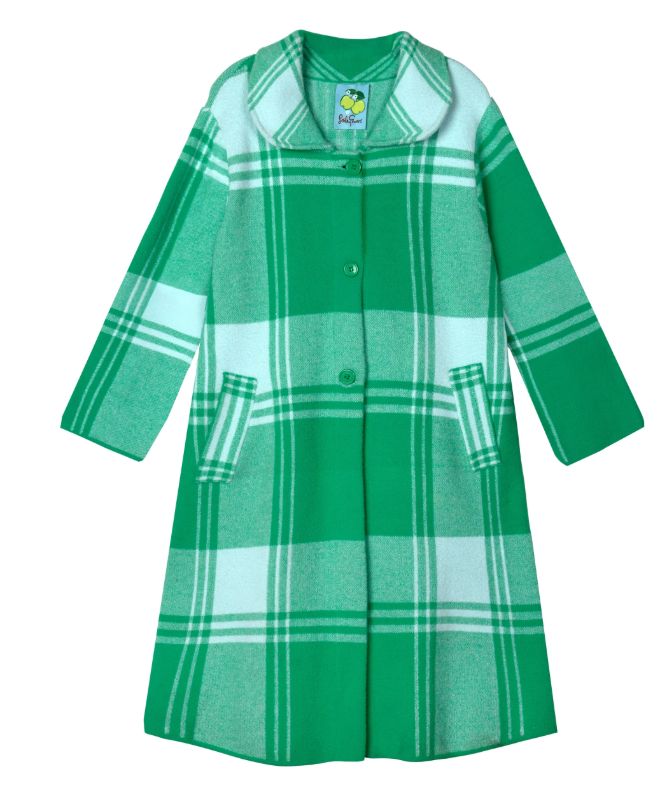 Lesley Evers Natalie Coat Apple Green Plaid