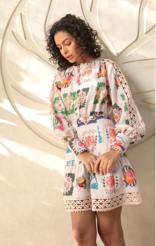 Emily Lovelock Elora Dress (Chalk)