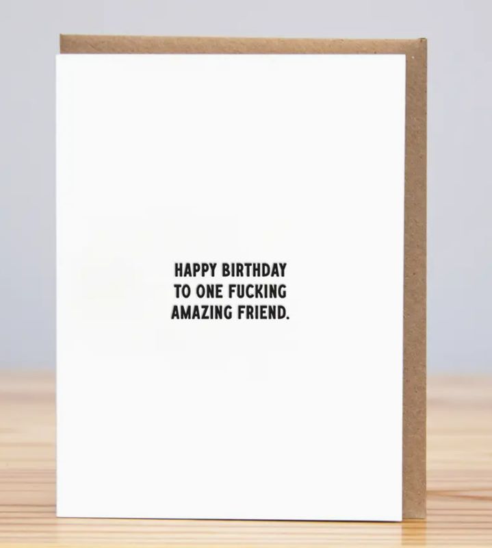 Huckleberry Letterpress Fucking Amazing Friend Birthday Card