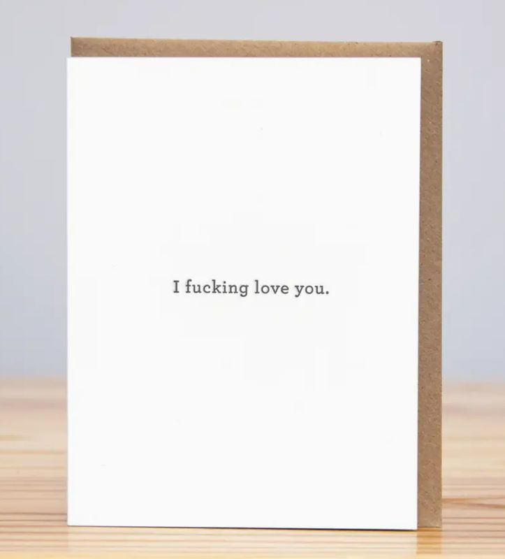 Huckleberry Letterpress I Fucking Love You Card