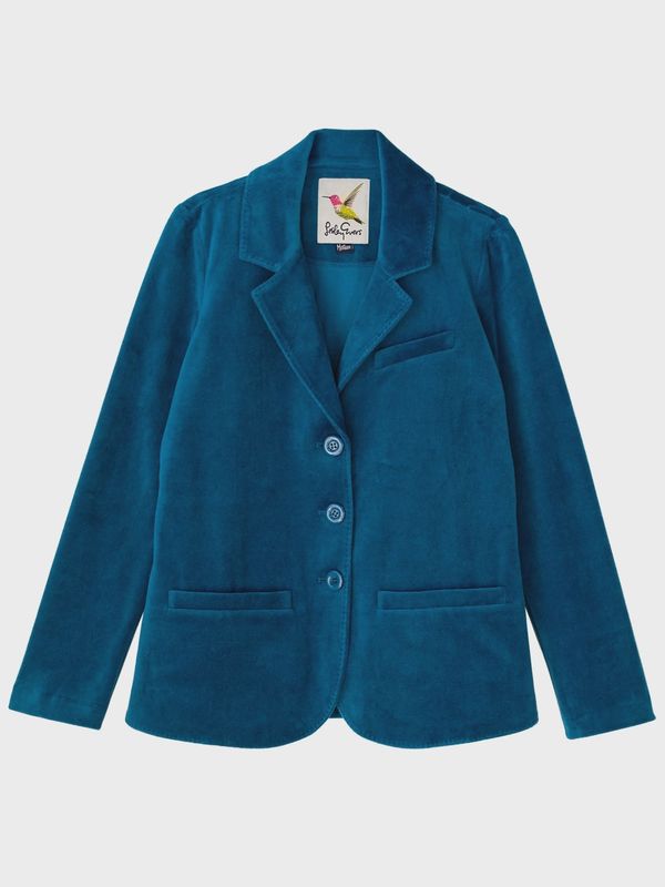 Lesley Evers Britt Blazer Teal Velour