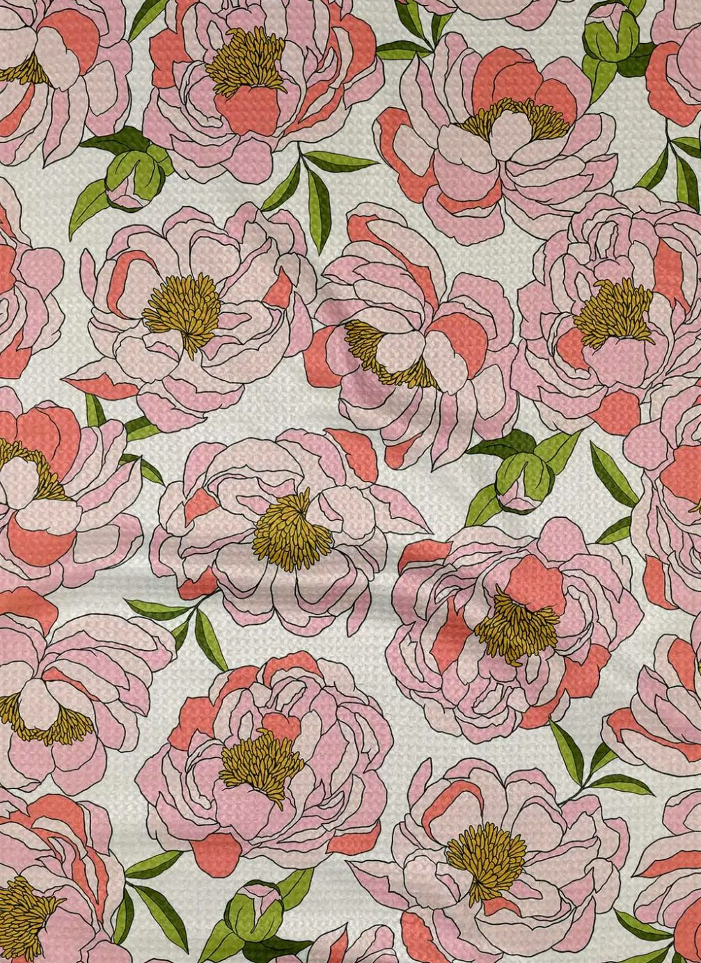 Geometry Peony Paradise Tea Towel