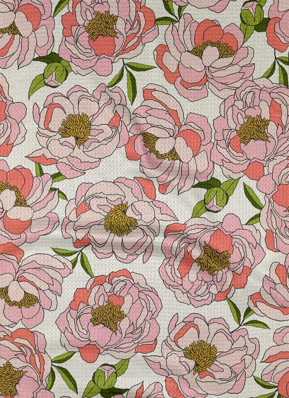 Geometry Peony Paradise Tea Towel