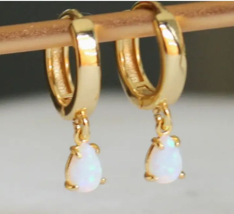 The Silver Wren Nyla Opal Hoop Earrings