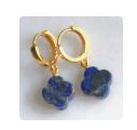 The Silver Wren Lapis Clover Huggie Hoops