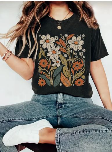 Botanical Floral Wildflower Short Sleeve T-Shirt